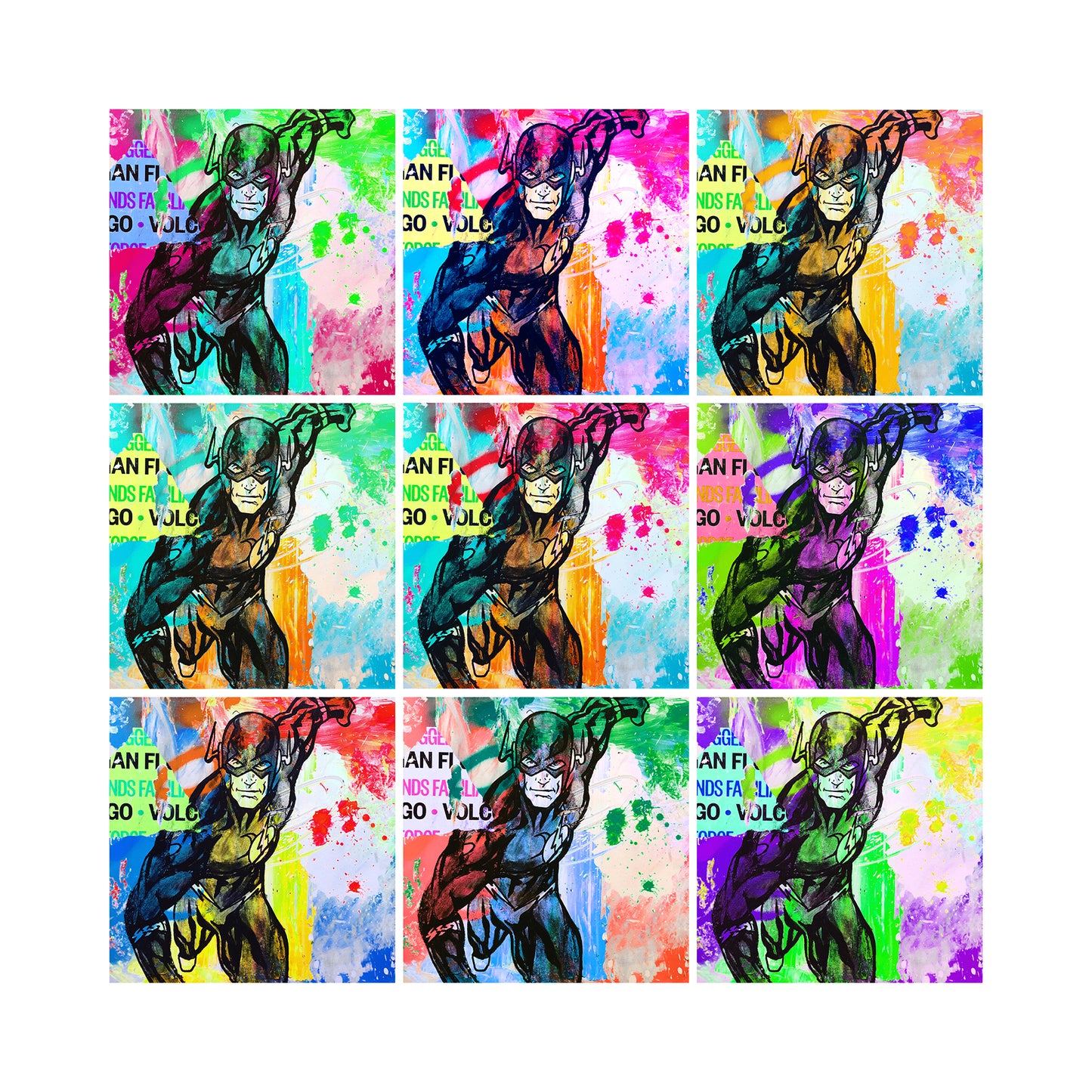 Lámina. The FLASH x9. Popart. Streetart.