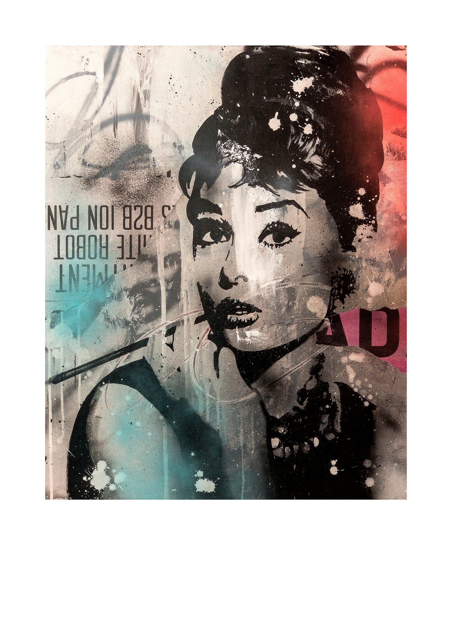 Lámina. Audrey Hepburn. Popart. Streetart.
